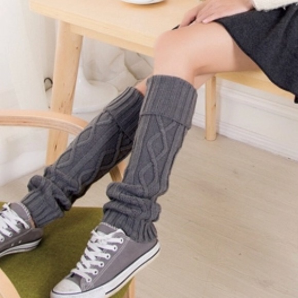 Cozy Winter Knit Acrylic High Boot Sock Leg Warmer - Picture 4 of 5